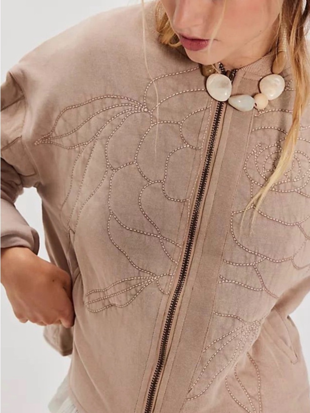 Free People Rose Zip Up Jacket, $198 MSRP